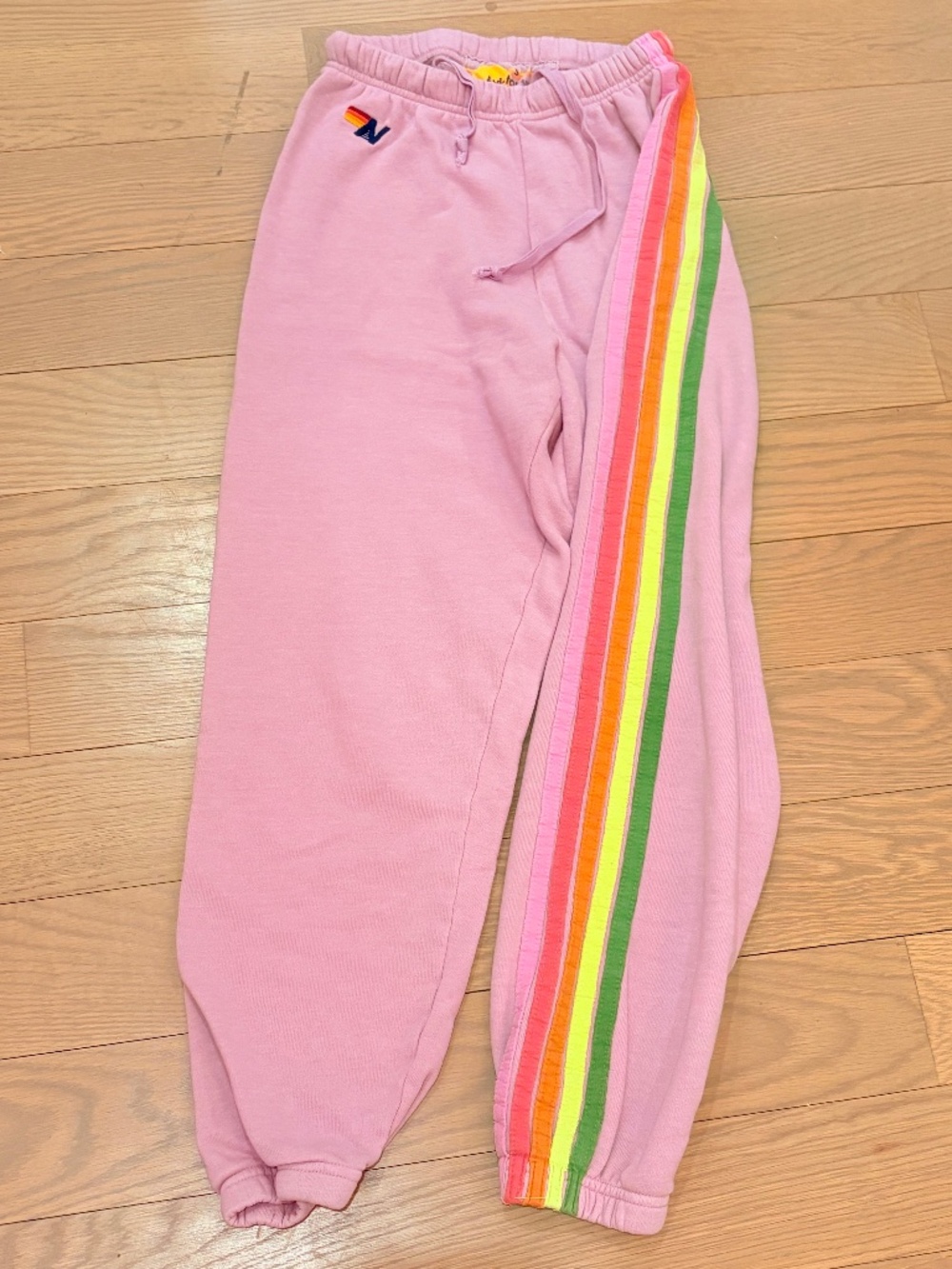 Aviator Nation Light Purple/Mauve 5-Stripe Sweatpants unisex size small - Picture 2 of 3